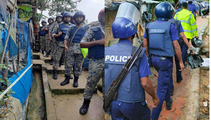 রোহিঙ্গা ক্যাম্পে আইনশৃঙ্খলা বাহিনীর যৌথ অভিযান