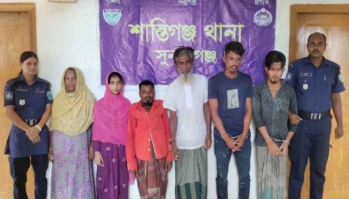 শান্তিগঞ্জে অপহৃত শিশু উদ্ধার, ৬ অপহরণকারী গ্রেপ্তার