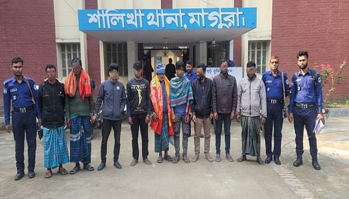 শালিখায় সাজা প্রাপ্ত ওয়ারেন্টের ১০ আসামী গ্রেফতার