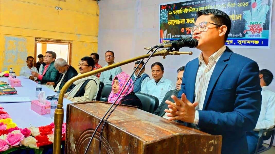 সুনামগঞ্জে একুশের প্রথম প্রহরে শহীদদের প্রতি শ্রদ্ধা নিবেদন