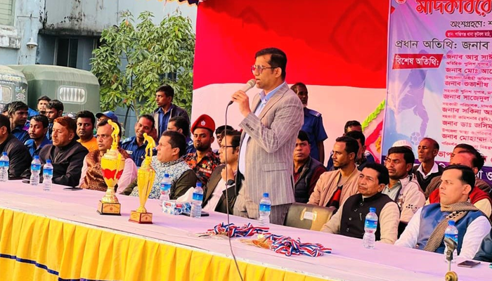 শান্তিগঞ্জে মাদকবিরোধী প্রীতি ফুটবল ম্যাচ অনুষ্ঠিত