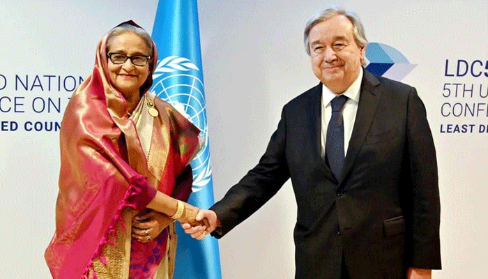 যুদ্ধ বন্ধে জাতিসংঘকে উদ্যোগ নেয়ার আহ্বান প্রধানমন্ত্রীর