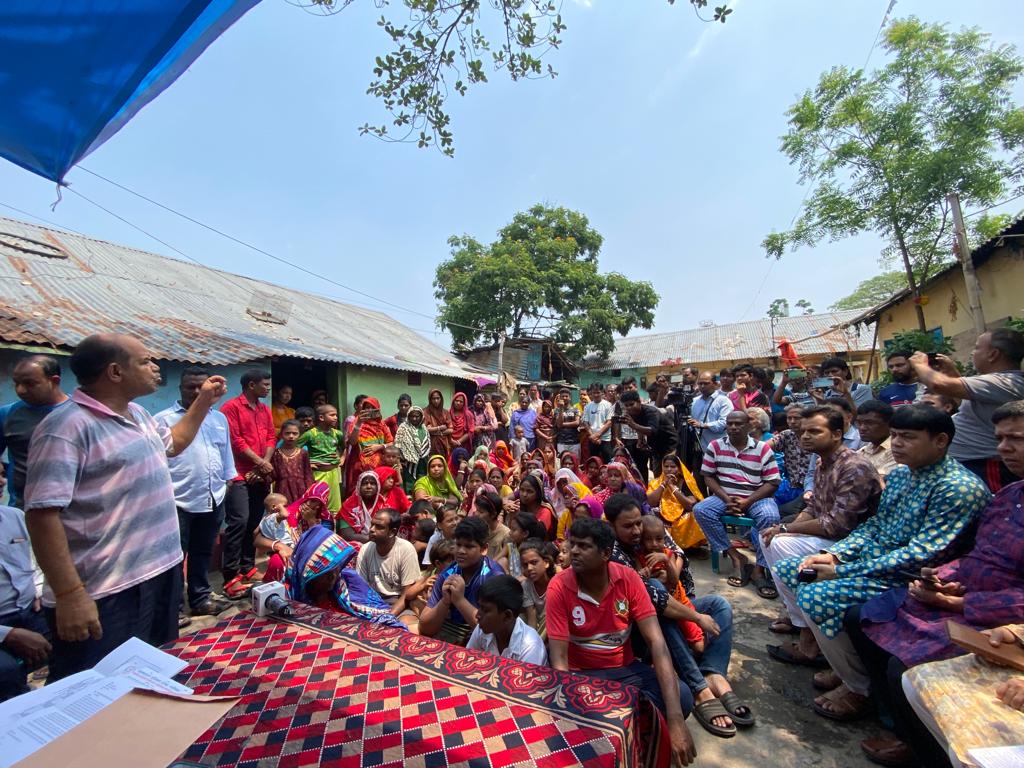 পুনর্বাসন ছাড়া বসতি উচ্ছেদ মানবাধিকার পরিপন্থি