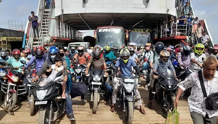 মোটরসাইকেল পারাপারে শিমুলিয়ায় ফেরি সার্ভিস শুরু মঙ্গলবার