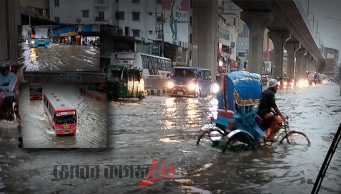 মিরপুর-১০, রোকেয়া সরণীতে জলাবদ্ধতা