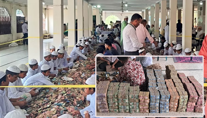 পাগলা মসজিদের দানবাক্সে এবার রেকর্ড ২৩ বস্তা টাকা