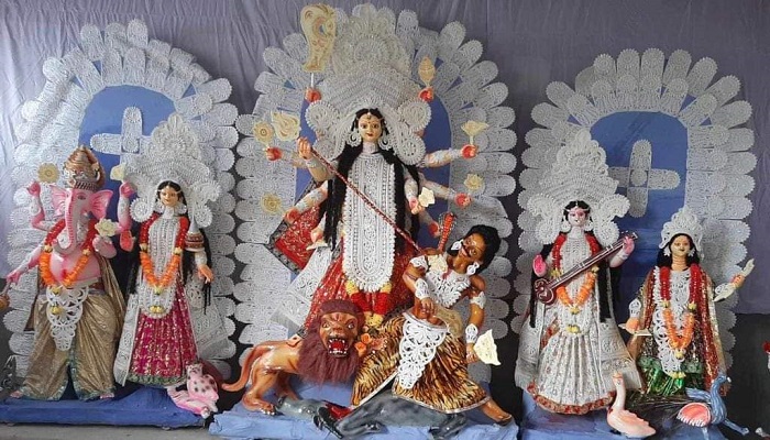 বাহুবলের শ্রীশ্রী শচীঅঙ্গন ধামে শুরু দুর্গোৎসব, রবিবার কুমারী পূজা