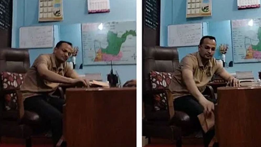 থানায় বসে ‘ঘুষ’ নিলেন ওসি, ভিডিও ফাঁস