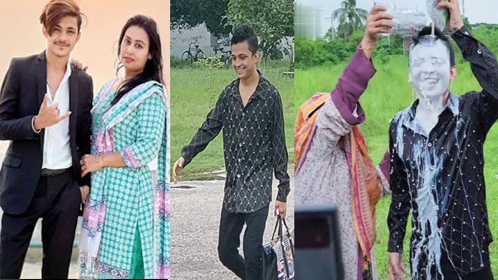 ধর্ষণ মামলায় জামিন পেয়ে দুধ দিয়ে গোসল করলেন টিকটকার মামুন