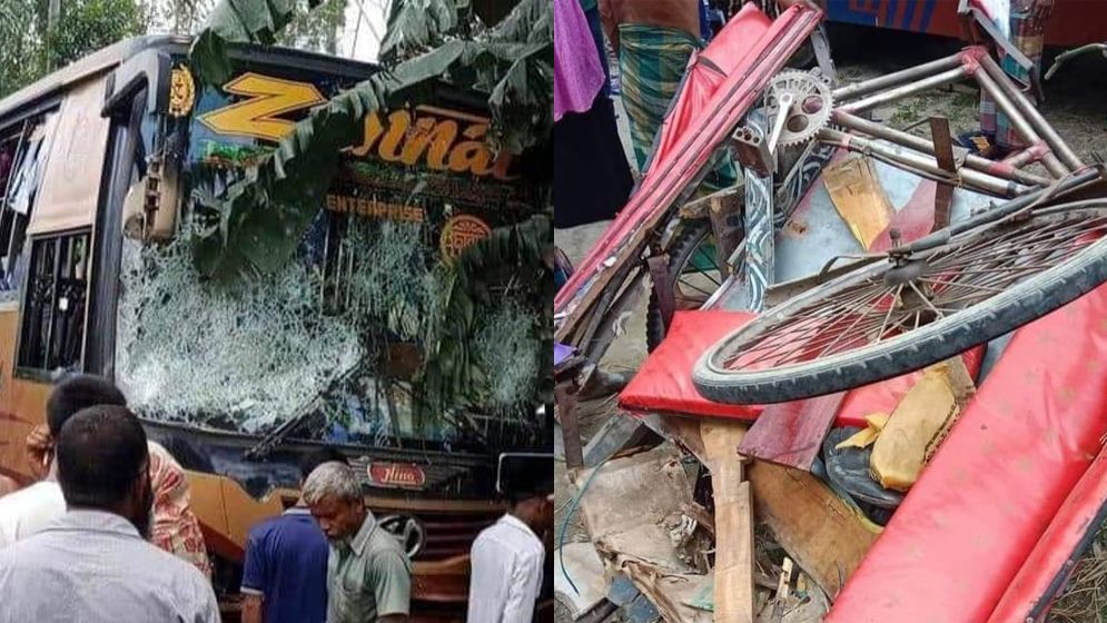 গাইবান্ধায় বাসের ধাক্কায় রিকশাভ্যানের ২ যাত্রী নিহত