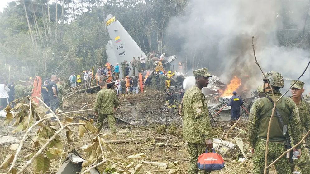কলম্বিয়ায় সামরিক কার্গো বিমান বিধ্বস্ত, নিহত ৩৪