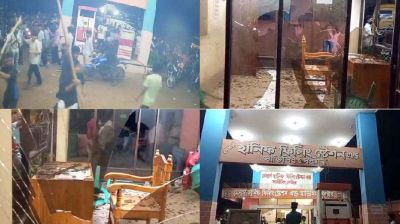 পাম্পে হামলা ও ভাঙচুর