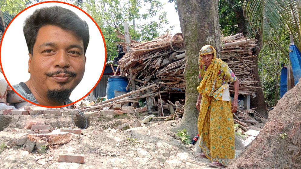 ভিটেমাটি হারিয়ে বৃদ্ধার আশ্রয় দোকানঘরে, কাটছে না কষ্টের দিন